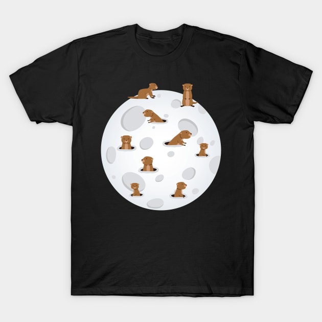 Groundhogs on the Moon T-Shirt by Peco-Designs